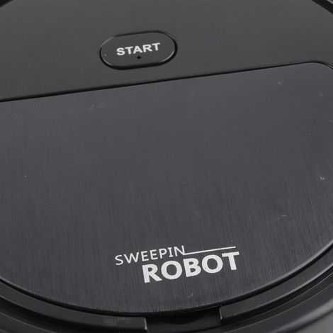 3-in-1 Akku-Saugroboter mit intelligenter Besenbürste, ultraleise für Haare und Staub, schwarzes ABS, 1200 mAh (1/5)