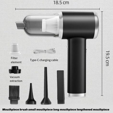 Aspirateur Portable - Aspirateur Soufflant Et Aspirant - Pour Voiture Maison Extérieur - Batterie Intégrée - 1 Pièce (1/5)