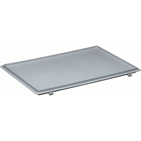 Coperchio a cerniera in PP L400xB300mm grigio per contenitore impilabile per trasporto (1/2)