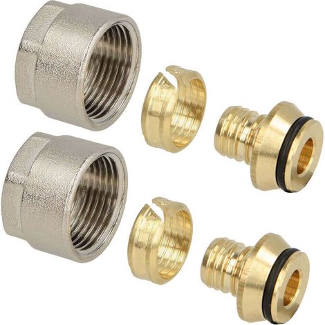 Lot de 2 raccords à bague de serrage, femelle 3/4'' EK (20/27) pour tube PER Ø20