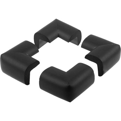 Ensemble de 4 protections d'angle Protections de bord de table pour bébé Protections d'angle pour meubles et cheminée Protections d'angle de sécurité Noir (1/5)