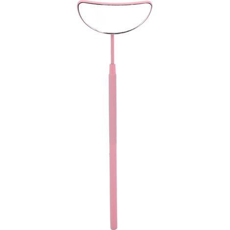 Miroir à extensions de cils avec poignée amovible en forme de lune, acier inoxydable rose (1/5)