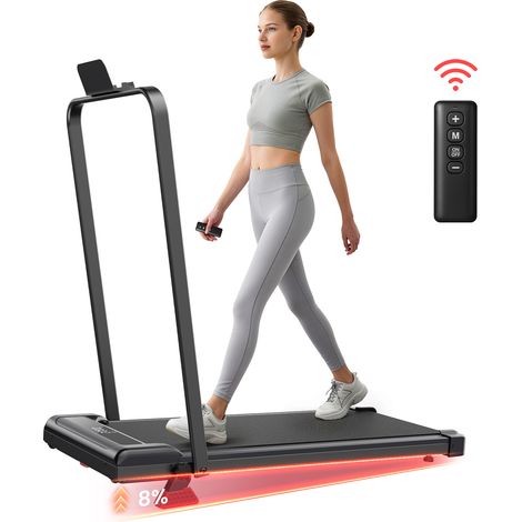 Cinta de correr plegable con pantalla LED – Inclinación del 8 % – Velocidad ajustable de 1-10 km/h – Motor de 3,0 HP – Superficie de carrera de 38x92 cm – Peso máximo 130 kg – Con mando a distancia