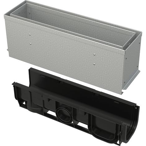 Alcadrain AVZ101S-R122R Revisionsteil für Schlitzrinne, asymmetrisch, 160 mm, verzink (1/3)