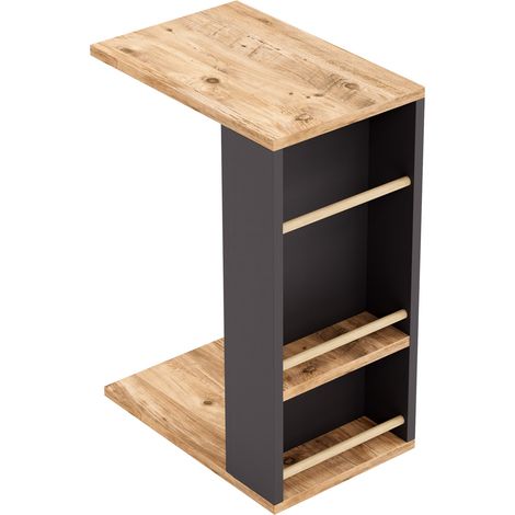 Tavolino laterale per laptop 44 x 29 x 65 cm effetto legno nero 030010962