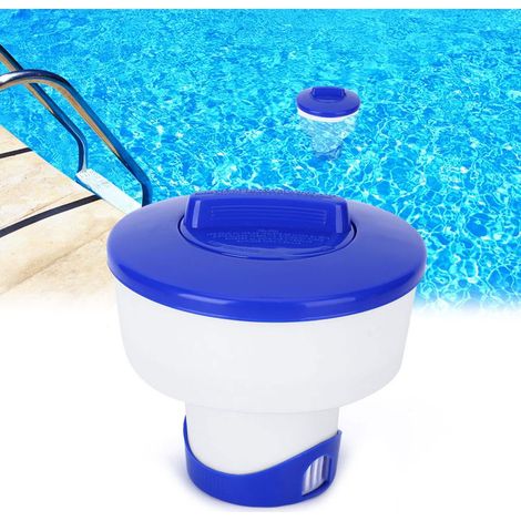Dispensateur Flottant Automatique de Produits Chimiques pour Piscine 8 Pouces, Structure PVC Robuste, Accessoire Spa Nettoyage (1/5)