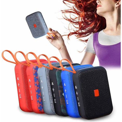 Enceinte Bluetooth sans fil Mini colonne, système audio compatible carte mémoire, entrée auxiliaire, boombox (1/5)