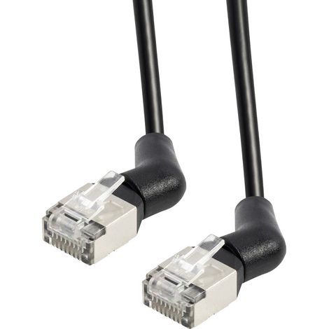 Maxtrack TI53-1,5L RJ45 Câble réseau, câble patch 10 Gbit/s, CAT 6a U/FTP 1.5 m noir Contacts enfich