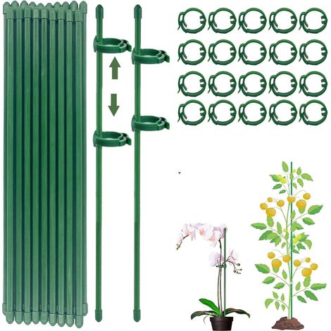Tuteur Plante Intérieure, 20 Pièces Tuteur Plante Interieur, 20 Tiges de Plantes Clips, 40 Capuchons de Protection, Mini Tuteur Plante, Tuteur Orchidee, Fixation de Croissance des Plantes(80PCS) (1/5)