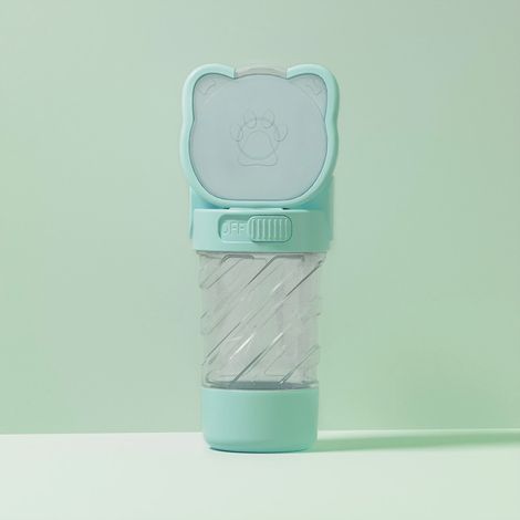 Gourde pour Chien 3 en 1, Bouteille d'eau portable pour Chien en Promenade, avec Gobelet de Nourriture 200ml, Abreuvoir Chien Voyage(Vert) (1/4)