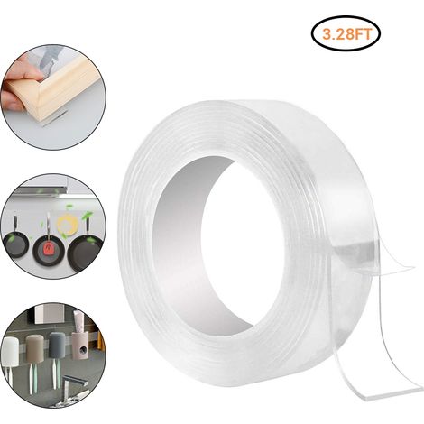 Ruban adhésif double face nano sans trace, amovible, lavable et réutilisable (1/5)