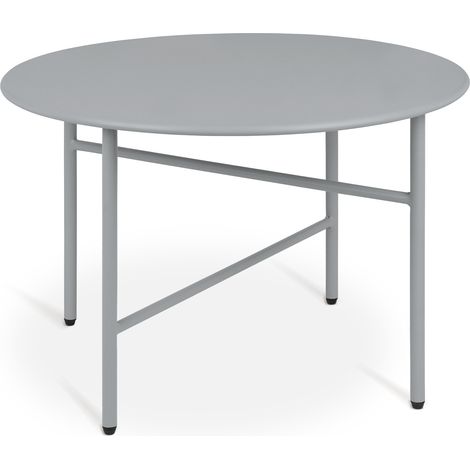 BOMOE Petite Table Basse Ronde en Métal Ø 53 cm Gris (1/5)
