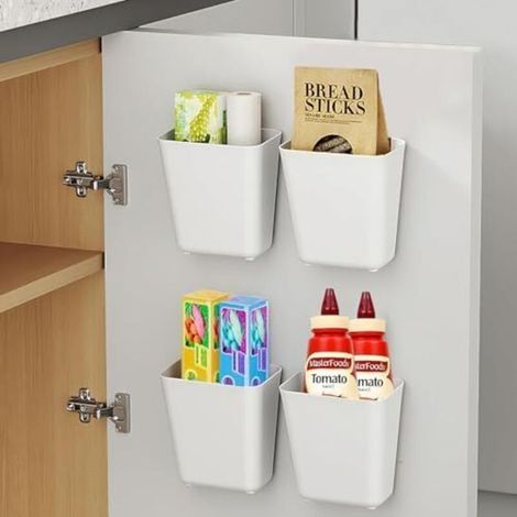 14x9x15cm 4-teilige selbstklebende Wandaufbewahrungsboxen
