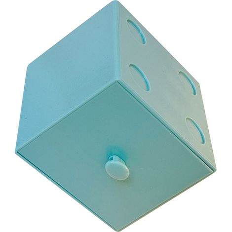Quadratische, macaronförmige Aufbewahrungsbox für den Schreibtisch in Bonbonfarben, frei kombinierbare modulare Aufbewahrungsbox, Aufbewahrungsbox für Kosmetik und Schmuck, Nr. 6 hellblau. (1/5)