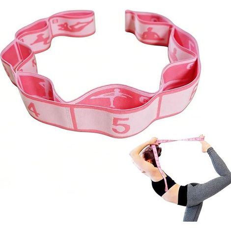 Yoga Strap, Elastic, Stretch Band, Fitness with Buckles, Gymnastics for Pilates Ballet Dance