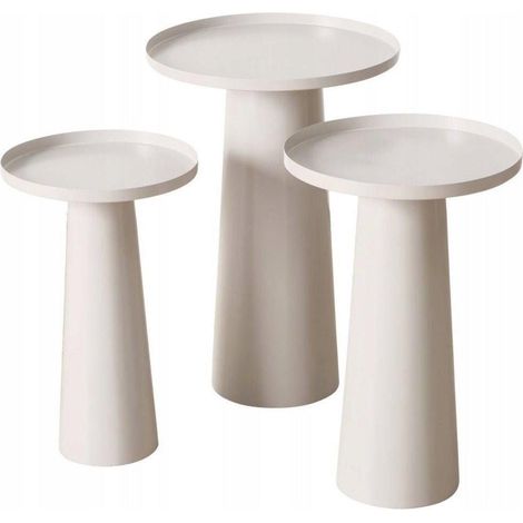 Boltze Jacky Conjunto de Tres Mesas Auxiliares Beige