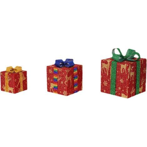 Beleuchtete Geschenkboxen für Weihnachten, Fensterdekoration, Weihnachtsbaum, Dekorative Geschenkboxen (1/5)