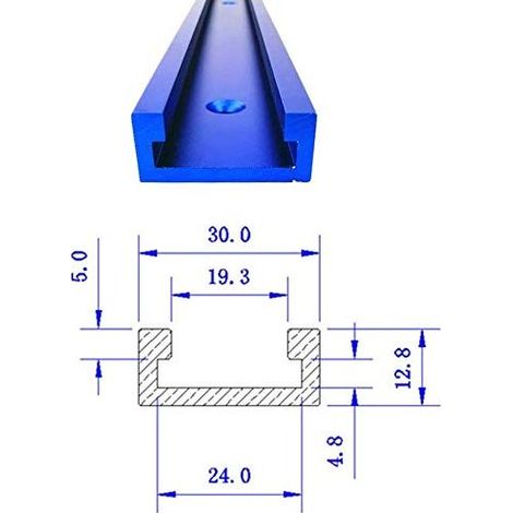 Jeffergarden Outils de gabarit de voie d'onglet en T en aluminium pour table de toupie à bois (1000 mm) (1/5)