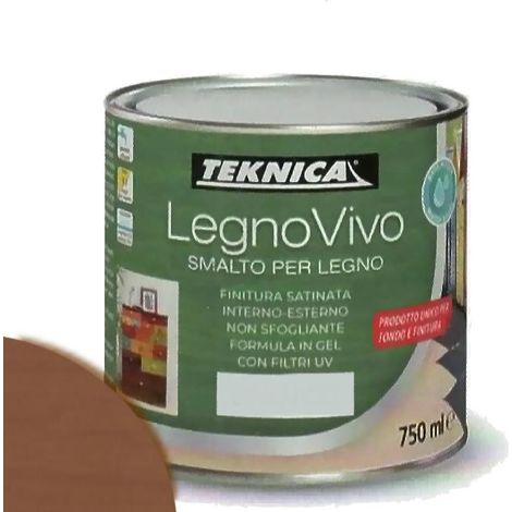 TEKNICA legno vivo smalto all'acqua per legno 750ml in gel vari colori - Colore: MARRONE