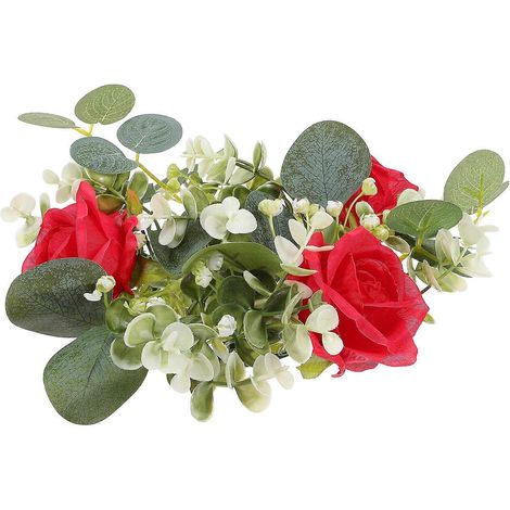 Couronne de bougies avec rose artificielle décorative (1 pièce) (1/5)
