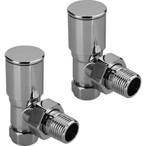 ELEGANT Chrome Angled Radiator Valves Pack