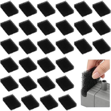 30 Pièces Filtre Fontaine Eau Chat,Filtre de Rechange Fontaine Chat, Pet Fountain Replacement Filters,Filtres Mousse Animaux Domestiques,Filtre à Éponge Carré pour Aquarium pour Chats et Chiens (1/5)