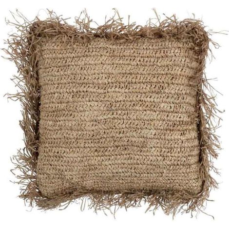 Coussin Déco en Raphia "Jeff" 50x50cm Naturel