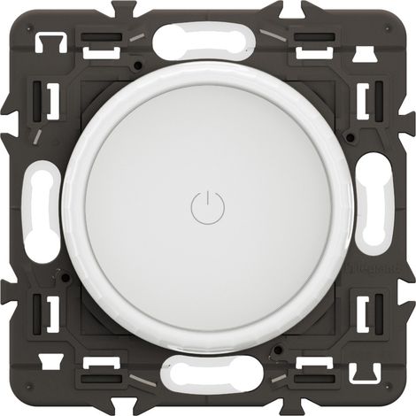 Legrand - Variateur bague rotative LED Céliane Blanc + support, à équiper d'une plaque