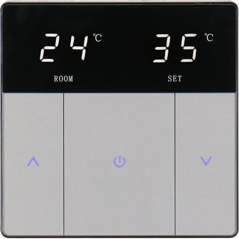 Underfloor Heating Thermostat Touch Button Energy Saving and Easy to Use AC230V 10A for Underfloor Heating Black