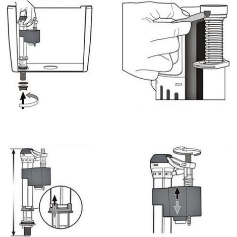 Robinet flotteur réversible pour alimentation WC,Vannes de Chasse d'eau de Toilette Bouton Poussoir Vanne de Remplissage G1/2 (1/5)