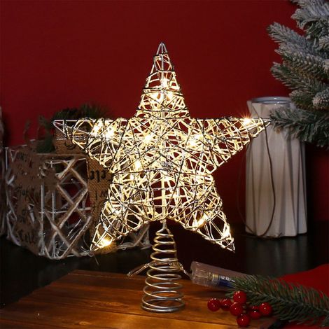 Étoile Pour Sommet De Sapin - En Fer - 30 X 25 X 5 Cm - Décoration Festive Intérieure - 1 Pièce (1/5)