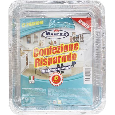 MAURY'S CONTENITORE IN ALLUMINIO DA 12 PORZIONI IN CONFEZIONE DA 8 PEZZI (1/4)