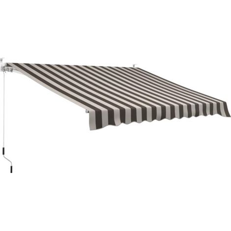 [NEUWERTIG] B-Ware Gelenkarmmarkise Sonnenschutz Markise 3x2,5 Stoff Gestreift Braun Beige Gestell
