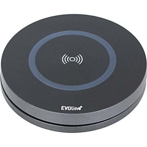 Evoline DisQ Drehdeckel mit QI-Ladefunktion schwarz ø90mm