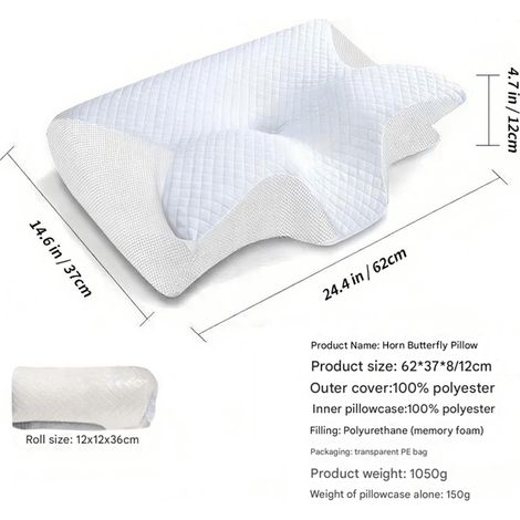 Cuscino cervicale viscoelastico, cuscino ortopedico ergonomico 2 in 1 per alleviare il dolore al collo, cuscino di supporto sagomato, 1 pezzo, nero chiaro (scontato) (1/5)