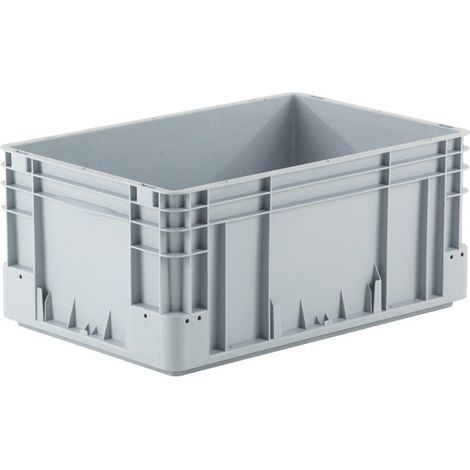 PROVOST - Bac gerbable Norme Europe - 600 x 400 x 270 mm en polypropylène gris (1/4)