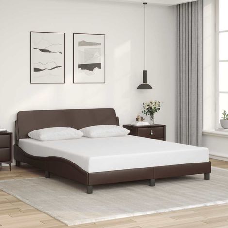 Bettgestell "Dover" Braun 160x200 cm Kunstleder (1/5)