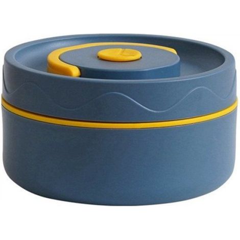 Boîte À Lunch - Acier Inoxydable 304 - Double Paroi Isotherme - Étanche Avec Joint Et Clips - 11,5 X 11,5 X 6,5 Cm - Bleu - 1 Pièce (1/5)
