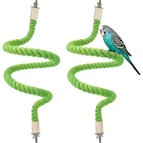 2 Pieces Hemp Rope Bird Swings - Rope Ladder for Birds Toy - Parrot Toy, Suitable for Parrots, Cockatiels, Parakeets and Other Birds