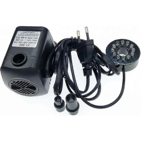 Pompe à fontaine submersible avec éclairage LED, conception non toxique, idéale pour les aquariums et les bassins avec statues. WHBYV (1/4)