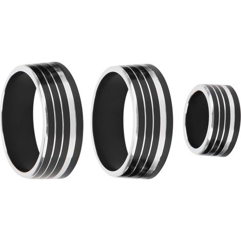 Lot de 3 anneaux décoratifs en alliage d'aluminium noir pour boutons de climatisation Honda VEZEL XRV (1/5)