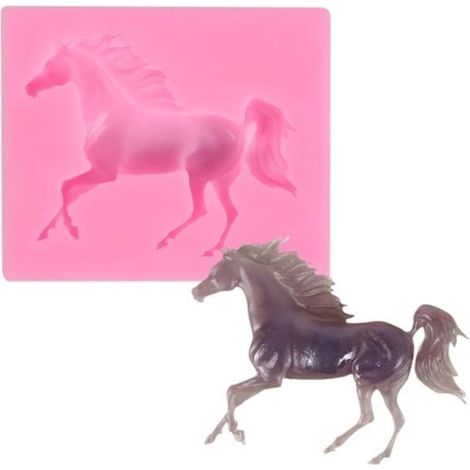 Moule en silicone - Non spécifié - Cheval au galop - Rose - Compatible congélateur - Lave-vaisselle (1/4)