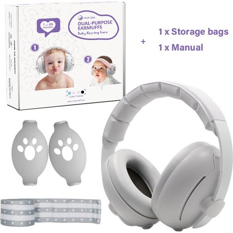 Casque antibruit 2 en 1 pour bébé, protection auditive, casque antibruit pour bébé et enfant de 0 à 36 mois (1/5)