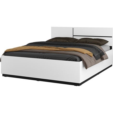 Cama HAVANA 180x200 blanca y negra con somier – Confort XL y estilo moderno para tu dormitorio
