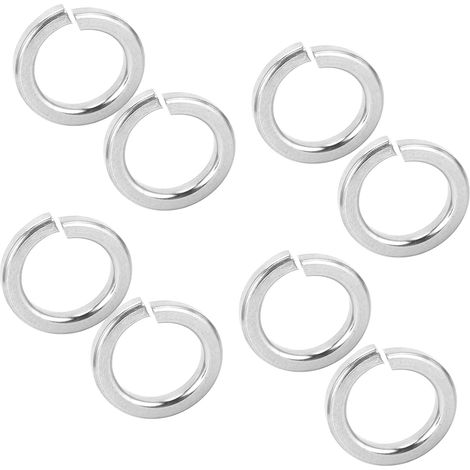 200 rondelles frein fendues M8 en acier inoxydable 304, diamètre extérieur 12,7 mm (0,5 pouce), quincaillerie de fixation pour l'industrie mécanique (1/5)