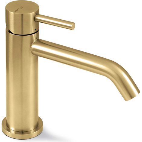 Vema Tiber Basin Mixer Tap Single Handle - Brushed Brass (1/2)