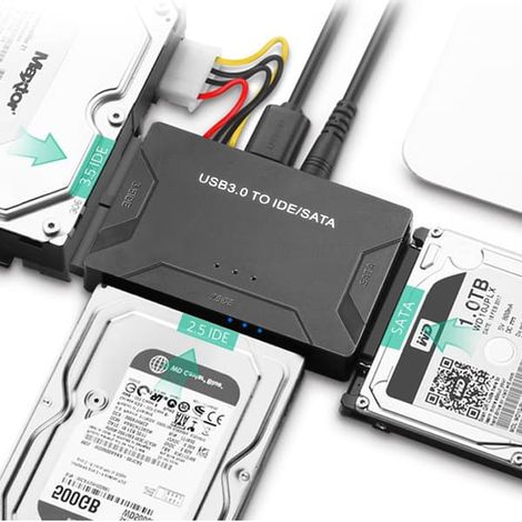 Adaptateur USB IDE 3.0 vers convertisseur de disque dur SATA IDE (combinaison) (1/5)