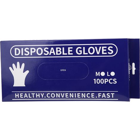 100 gants jetables / boîte, gants transparents en CPE de qualité alimentaire pour la cuisine (1/5)