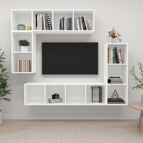 Ensemble de meuble TV 4 pcs Blanc 8 (1/5)