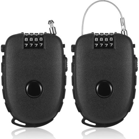 Cadenas Cable Antivol Casque Moto Antirouille Flexible Velo Léger a chiffres Noyau 2pcs 130cm 4 (1/5)